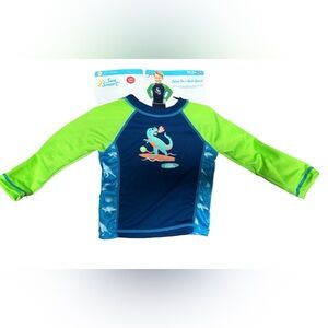 Sun Smart Kid's Surfing Dinosaur Rash Guard  Swim Tee Size Boy S or M New
